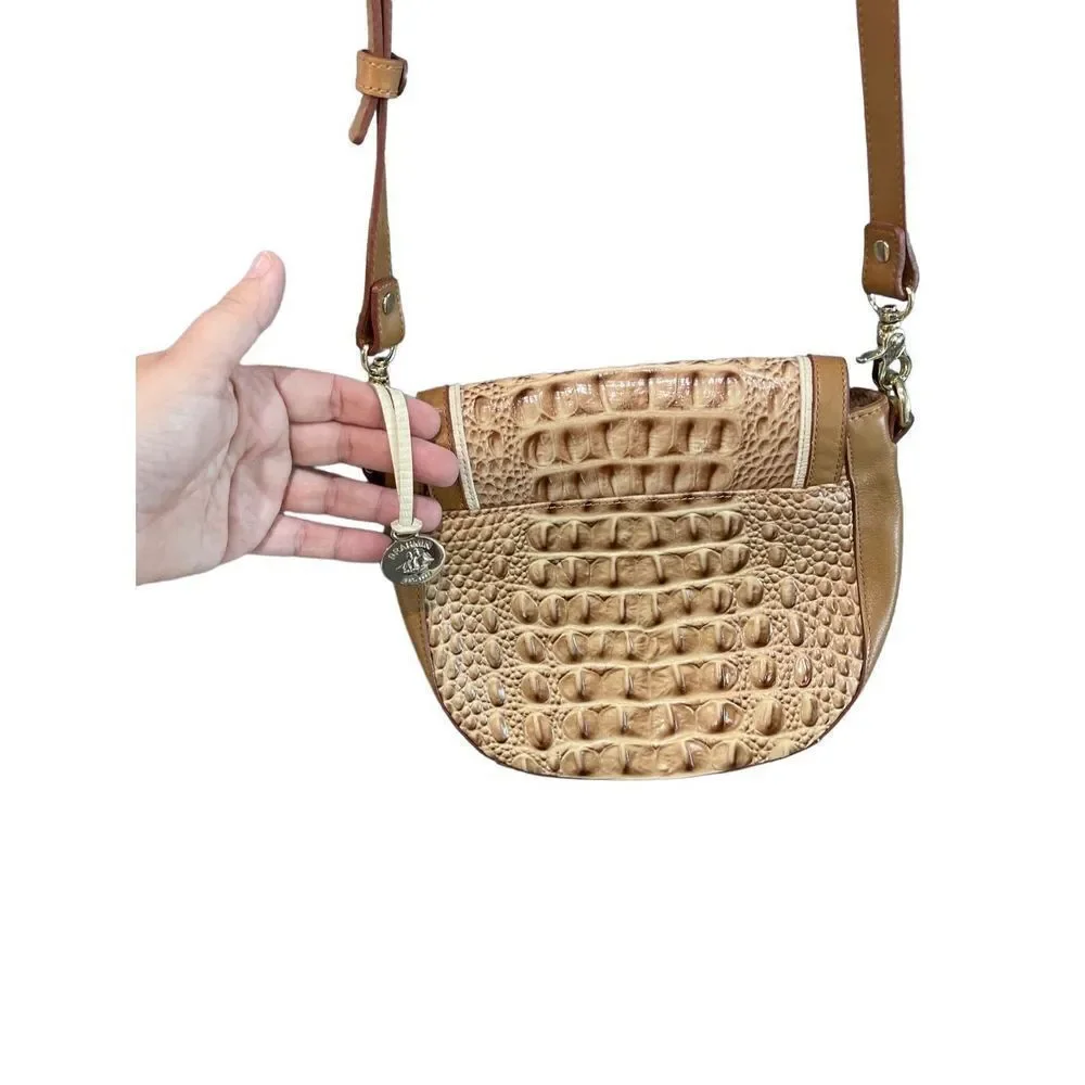 Brahmin Women's Brown Croc Embossed Crossbody Bag